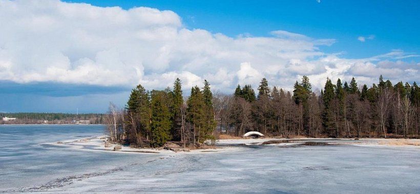Выборг под снегом зима