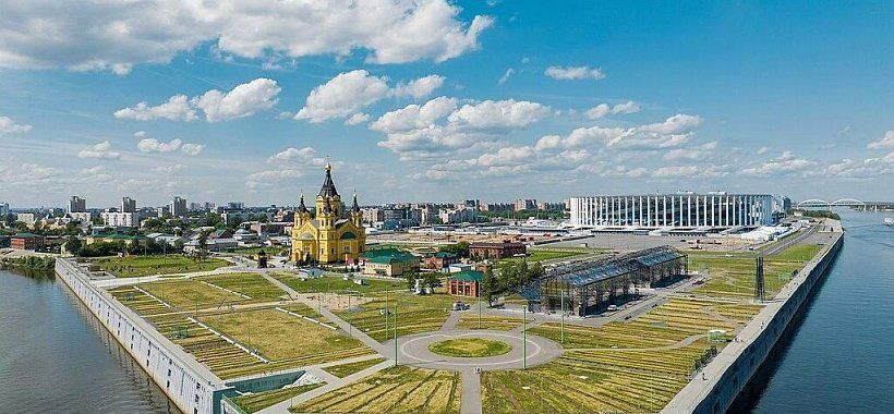 Вид на стрелку Нижний Новгород