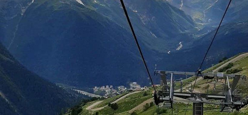 На подъемнике Домбай